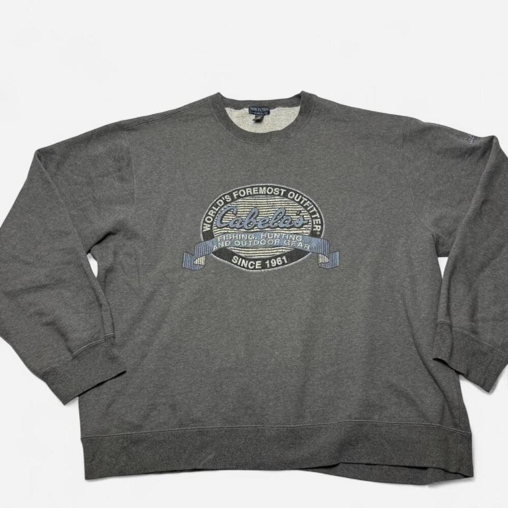 Vintage Cabela’s Canada Crewneck Sweatshirt Gray 2XL Outdoor Fishing Hunting